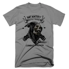 Military T-Shirt Army Navy Machine Gunner Sniper Infantry Combat Veteran