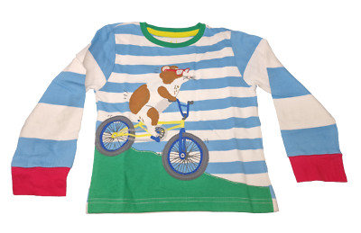 Ex Boden Jungen Oberteil Mädchen Langarm Hamster Fahrrad Applikation 2-12 Jahre NEU