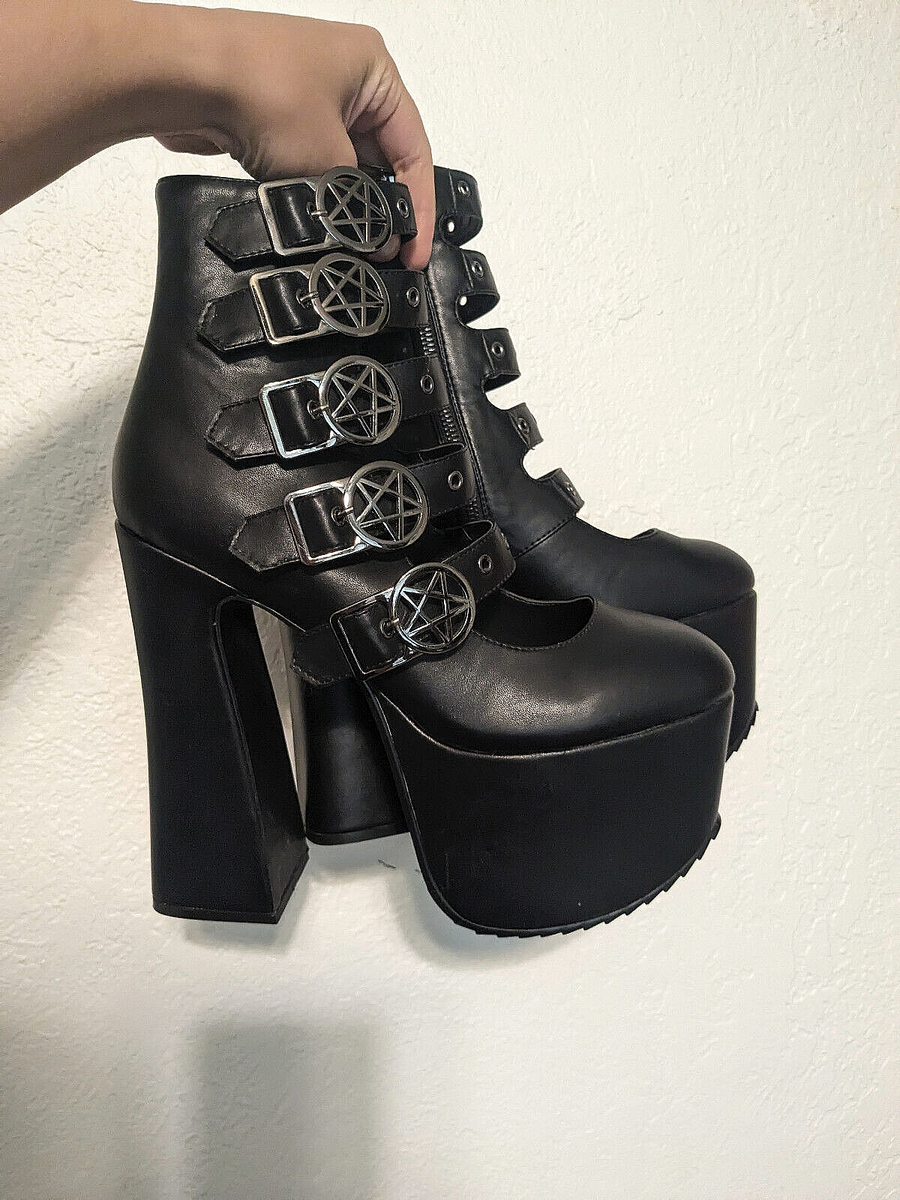 KILLSTAR Platform Burial Star Pentagram Open Platform Heels SIZE 10