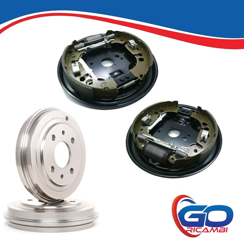 KIT FRENI A TAMBURO POSTERIORI GANASCE CILINDRETTI PIATTELLO FIAT 500 PANDA 169 - Immagine 2 di 4