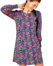 Lilly Pulitzer Diann Long Sleeve Mini Dress Smocked Printed Cotton XS New 258389