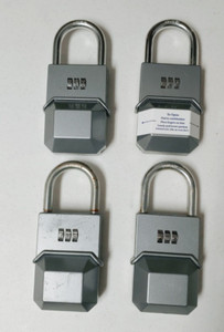 Lot of 4 Hanging 3-Letter Combination Lockbox Key Safe Key Box Security Realtor