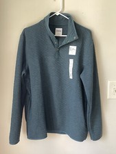 Sonoma Sweatshirt Mens Large Gray SuperSoft Quarter Snap Fleece Long Sleeves NWT