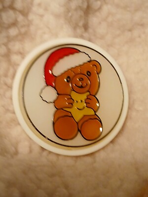 Vintage Jelin Night Light Santa Hat Teddy Bear With Star 2''