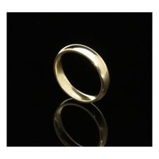 9 Carat Yellow Gold Filled 4mm Solid D-Shaped Polished Court Wedding Band/Ring