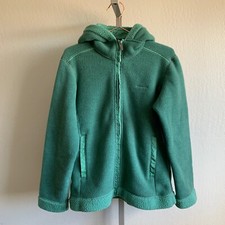 Vtg Patagonia Full Zip Synchilla Hood Green Mint Teal Womens Medium Sweater