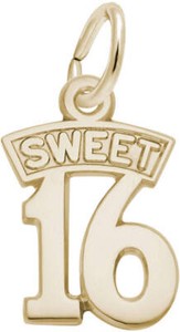 Authentic Sweet 16 Charm by Rembrandt 10K or 14K Gold or Sterling Silver