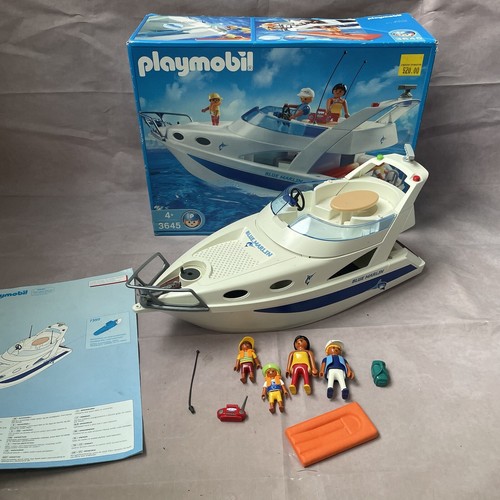 Playmobil 3645 Blue Marlin Family Yacht Boat Boxed 99% Complete