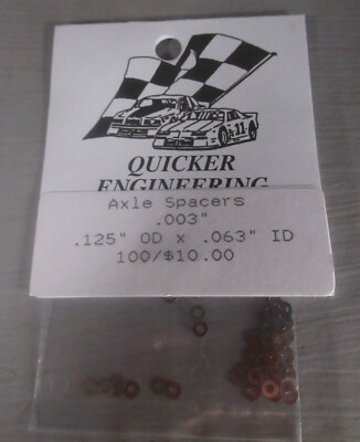PACKAGE QUICKER ENGINEERING ''NEW'' AXLE SPACERS .003'' (100)