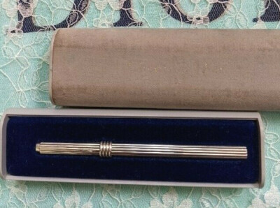Christian Dior Cap type Ballpoint Pen Silver925 w/Box,Refill Super