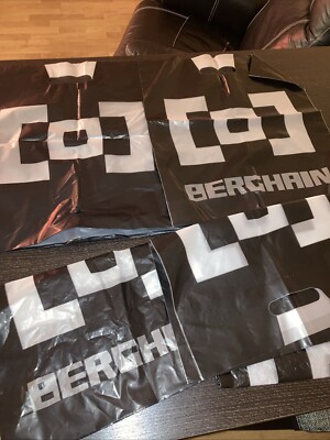 5 Stück BERGHAIN Plastiktüte Tragetasche Tüte Plastikbeutel - neu und unbenutzt