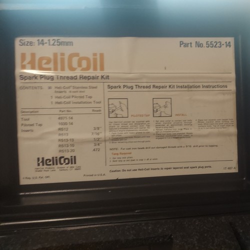 5523 14 BRAND NEW HELICOIL 14MM SPARK PLUG THREAD REPAIR KIT. SIZE 141