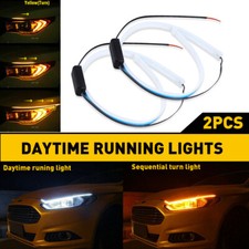 24" LED DRL Light Sequential Amber Flexible Turn Signal for Strip Headlight 2PCS