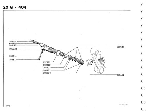 Bague tuyau embrayage Peugeot 204 304 404 504 ->1.974.190 J7 J9 Tagora Murena - Picture 6 of 12