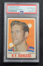 Rare JEAN RATELLE Signed O-Pee-Chee Hockey Card-NEW YORK RANGERS-PSA