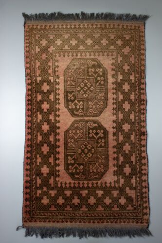 Antique Turkmen Tekke Afghan Bokhara Wool Rug 51.2” x 30” Carpet Hand Knotted