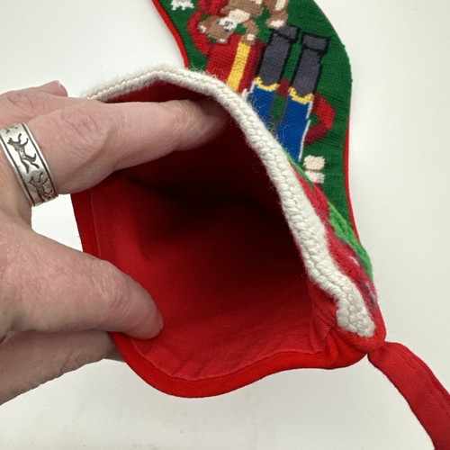 Vintage Needlepoint Christmas Stocking Nutcracker 19" X 6" - Picture 11 of 11