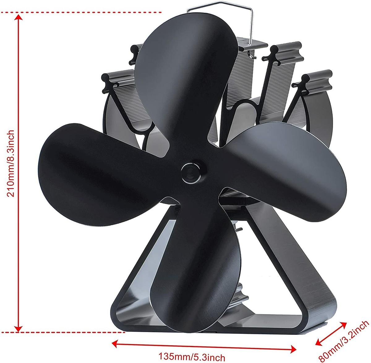 VODA 4 Blades Heat Powered Stove Fan, Wood Burning Stove fan for Wood/Log  Burner | eBay