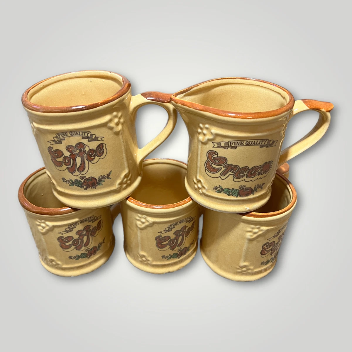 Vintage Fine Quality Coffee Set 9pc Pitcher Sugar Containing Mugs and  Cramer NEW | eBay