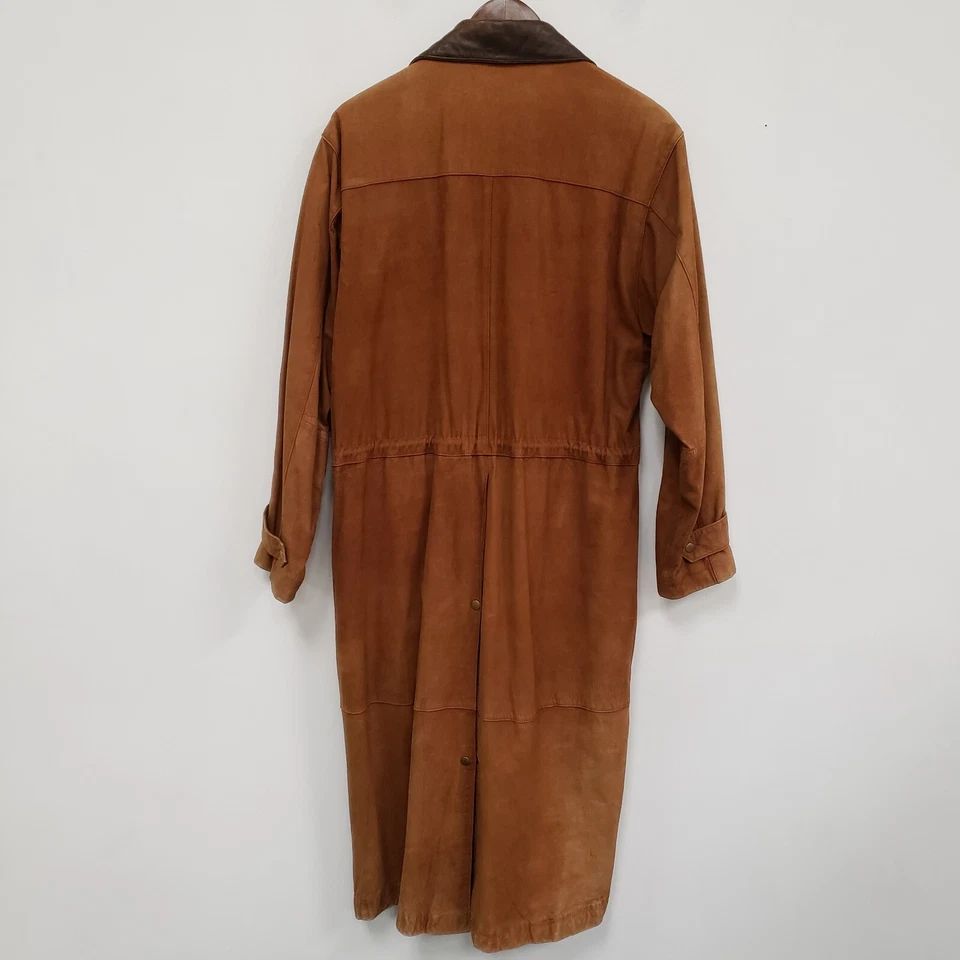 Gabardina occidental de cuero suave Overland vintage para hombre talla XS piel de oveja safari Foto 2 de 4