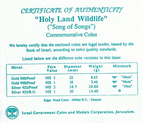 ISRAEL 2000 HOLY LAND WILDLIFE GOAT and ACACIA TREE BU COIN 14.4g SILVER +COA - Picture 5 of 5