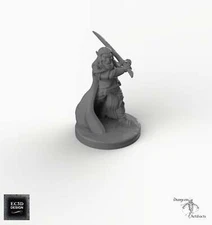 Dark Elf Caped Warrior - EC3D Skyless Realms Wargaming Miniatures D&D DnD Drow