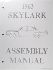 1963 Buick Skylark and Special Factory Assembly Manual Looseleaf Views of Parts