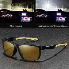 Night Driving Glasses HD Anti Glare Vision Polarized Yellow Lens Tinted Unisex ?