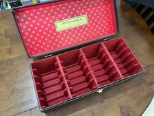 Vintage 8 Track 24 Tape Carrying Case - Black Exterior  Red Lining
