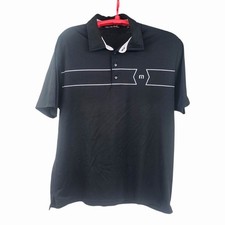 Travis Mathew Polo Shirt Mens Size Large Black Short Sleeve Knit Golf Lifestyle