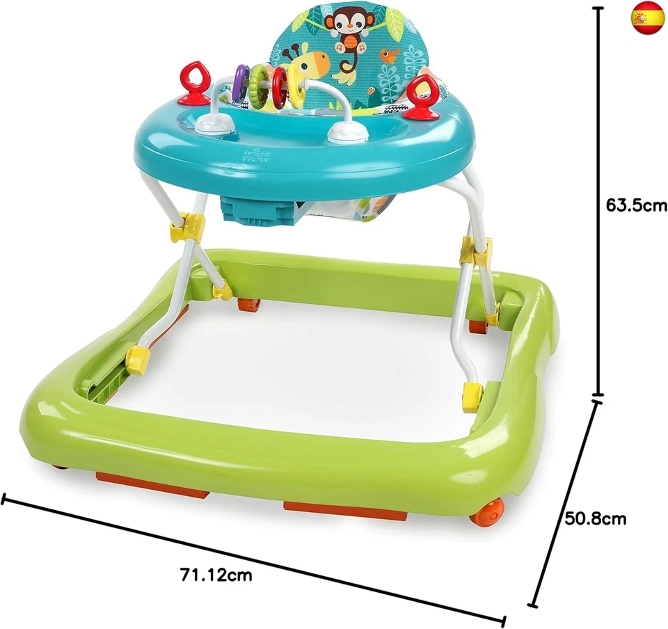 Bright Starts, Andador Primeros Pasos Plegable para Bebés Giggling Safari,  - Imagen 4 de 4
