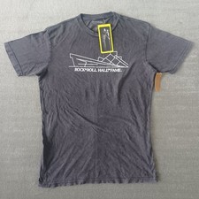 Rock And Roll Hall Of Fame T-Shirt Mens M Gray Short Sleeve Graphic Print NWT