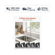 Faucet Aerator 360 Swivel Kitchen Sink Sprayer Attachment 5-Function