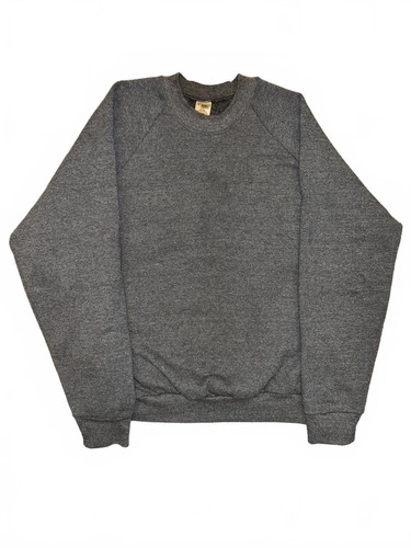 Vintage 90s Fruit of the Loom Blank Grey Crewneck Sweatshirt USA Made XL Raglan