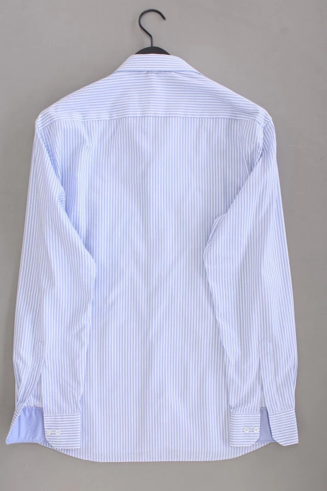 ✅ Eterna camicetta per uomo taglia Hemdgröße 41, L, 52 rigato blu di cotone ✅ - Immagine 3 di 4