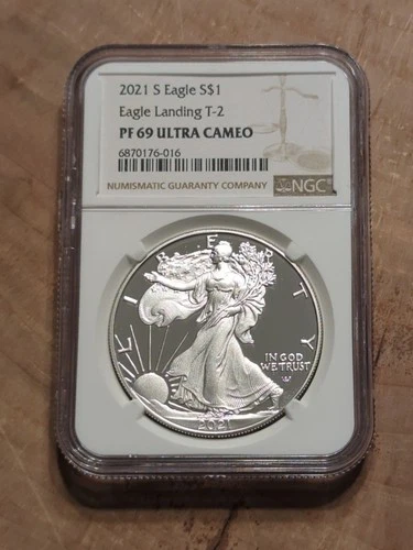 2021-S American Silver Eagle Type 2 Proof  NGC PF69 Ultra Cameo Brown Label