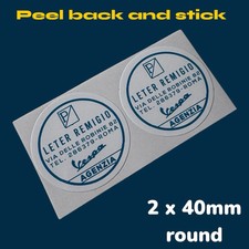 Leter Remigio Moto Dealership Dealer Vinyl Sticker Lambretta Vespa SX TV Li LD P