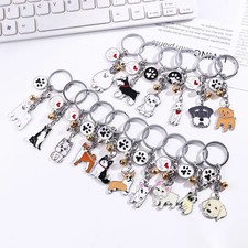 1 PCS Cute Pet Keychain Creative Enamel Teddy Dog Hanging Pendant Creative Lovel