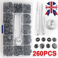 260X Heavy Duty Snap Fasteners Press Studs Kit +Poppers Leather Button Tool