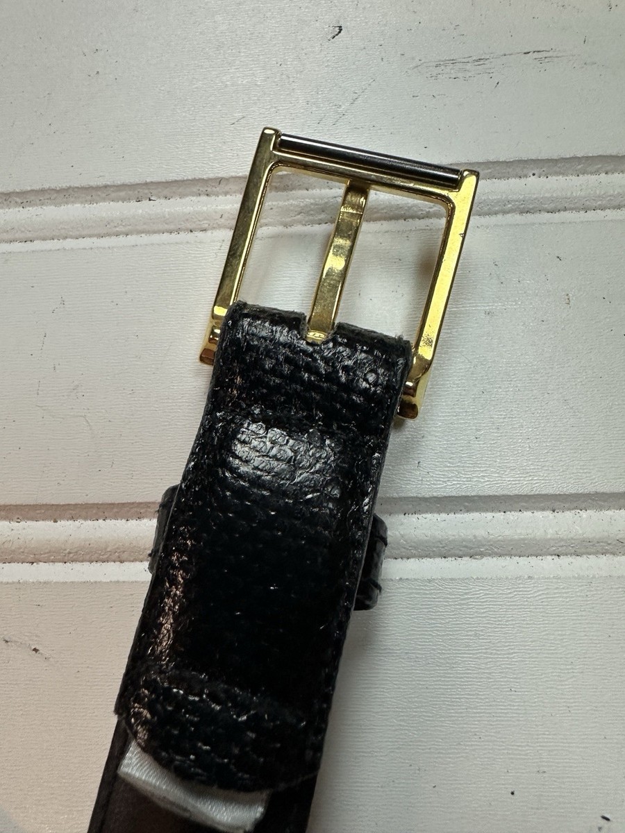 Vintage Belt Genuine Watersnake Snake Skin Leather Black  display picture 1