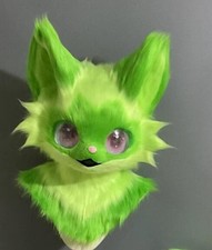 Fursuit Long haired Dog Fox Mascot Party Halloween Fur Cosplay head 