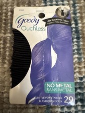 17 Goody Ouchless Gentle Elastics Ponytailers Black No Metal Hair Bands 2009