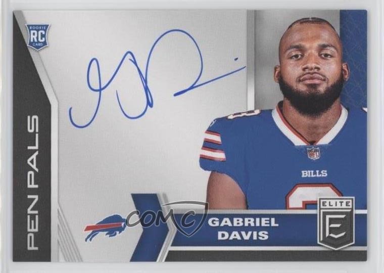 2020 Panini Donruss Elite Pen Pals Blue Ink Gabriel Davis Rookie Auto RC 0l8
