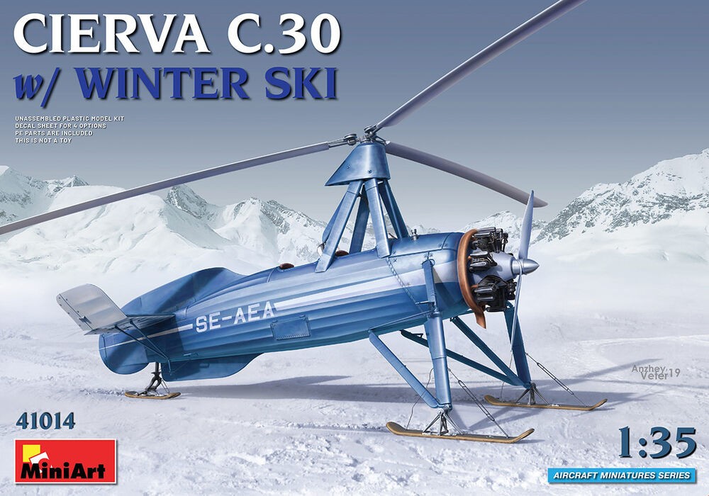 MiniArt 41014 Autogire Cierva C.30 avec skis d'hiver maquette en plastique 1/35