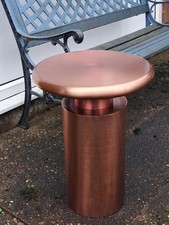  modern 70s Style Brushed Copper Side Table - Space Age Minimalist décor 