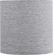 31201 Small Clip-On Drum Lamp Shade in Grey Silver, 5" Top X 5" Bottom X 5" Slan