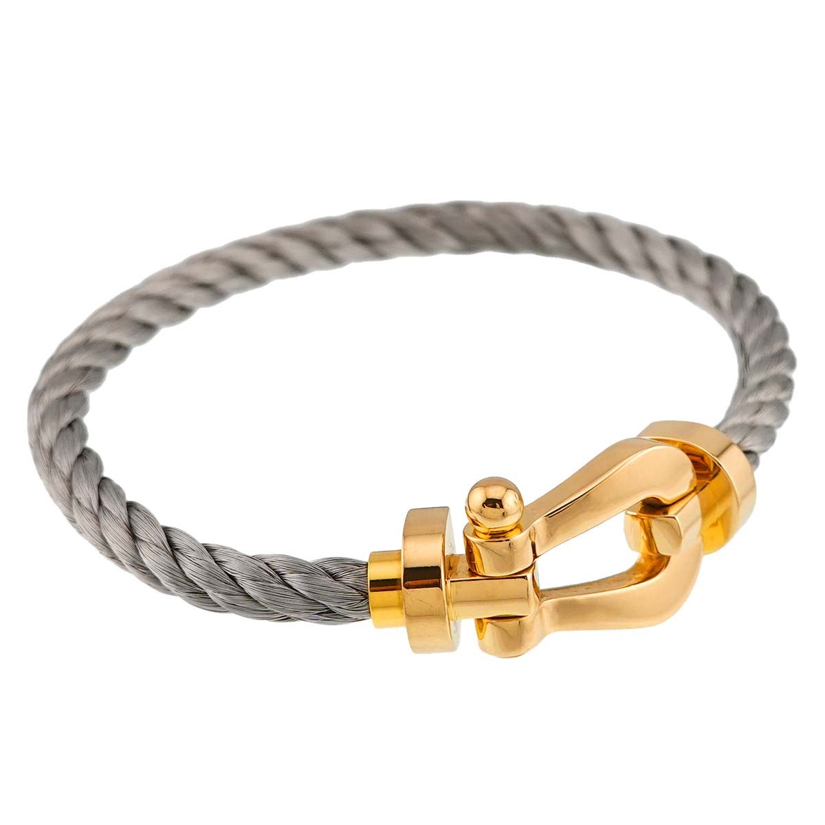 FRED Force 10 Bracelet LM 18K Yellow Gold 750 Steel Size15