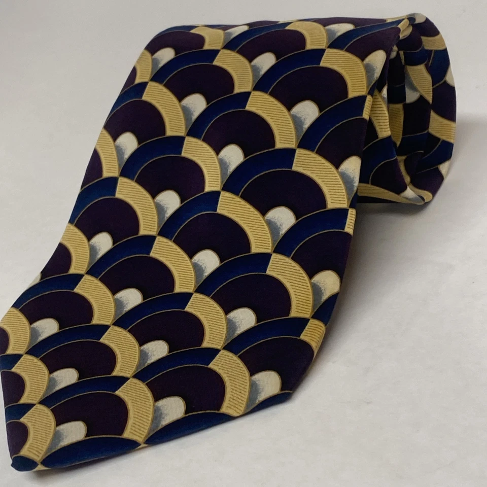 Corbata BILL BLASS ETIQUETA NEGRA Hombre Seda Art Deco Geométrica Abstracta Costa Rica G3 Foto 3 de 4