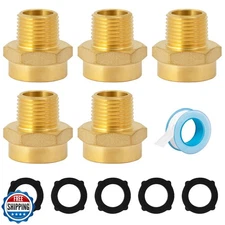 SUNGATOR 5 Pack 3/4" GHT Female x 1/2" NPT Male Garden Hose Adapt