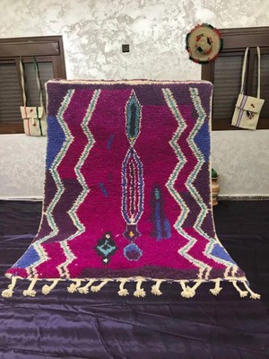 Moroccan Beni Ourain Wool Rug Color Multicolor Handmade Design Carpet Area Rug